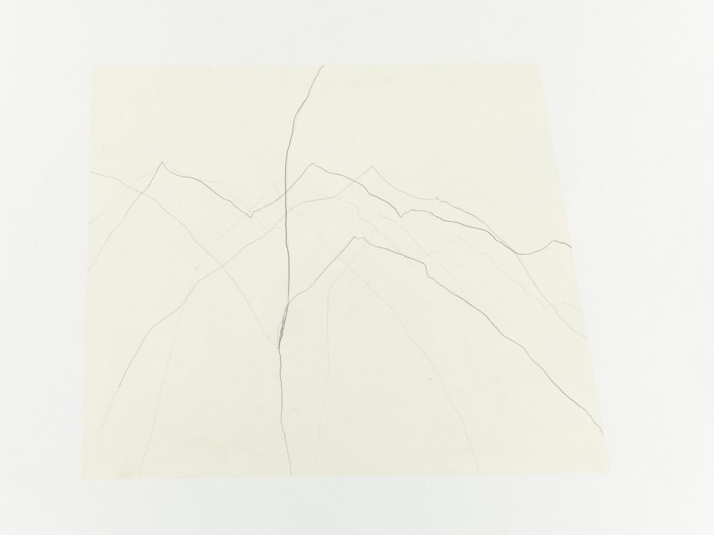 o.T. 2022, Blei auf Öl und Ölpapier, 36 × 48cm 